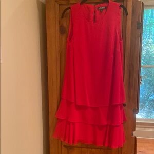Red Sleeveless Layered Dress